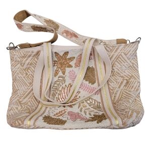 America & Beyond Embellished Tote Beading Sequins Hand Crafted